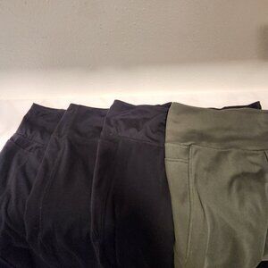 Danskin Women's Size Large Set of 4 Running Yoga Leggings‎ Calf Length Pockets